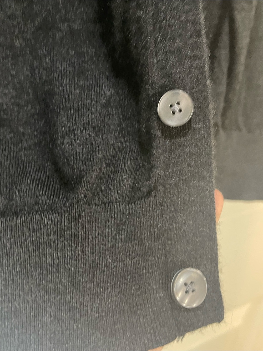 Charles Tyrwhitt Charcoal Button-Front Pure Merino Cardigan Lightweight S - Picture 6 of 8